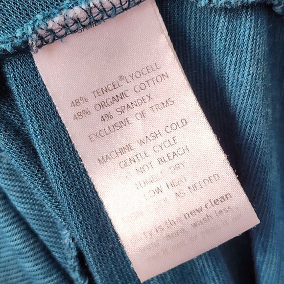 Horny Toad Top Womens Size S Small Solid Teal Blue Long Sleeve Organic Cotton - Picture 6 of 6